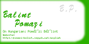 balint pomazi business card